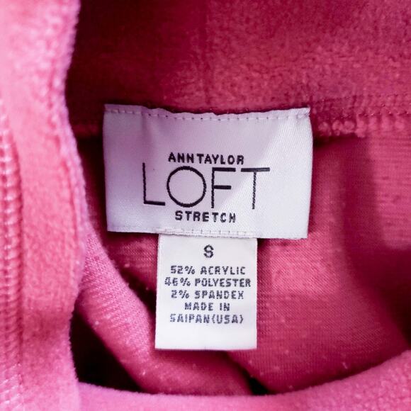 Loft Pink High Neck Fleece Stretch Long Sleeve Small Winter Long Sleeve Top - Picture 6 of 6
